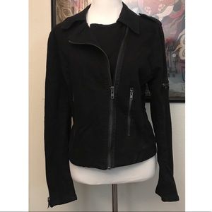Z Cavaricci Black Denim Motorcycle Jacket